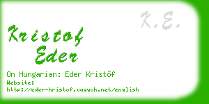 kristof eder business card